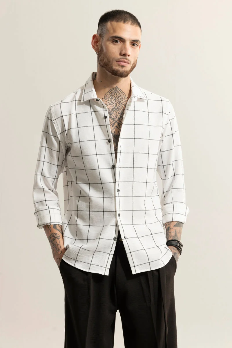 SNITCH Grid Block White Checks Shirt